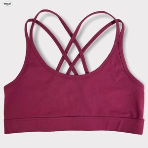Threads 4 Thought Lotus Strappy Sports Bra Aubergine Pink Medium